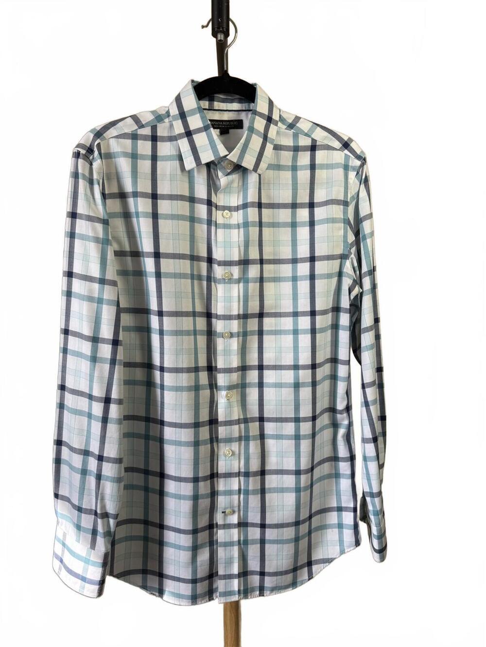 Banana Republic Men's Long Sleeve Plaid Dress Shirt Size S